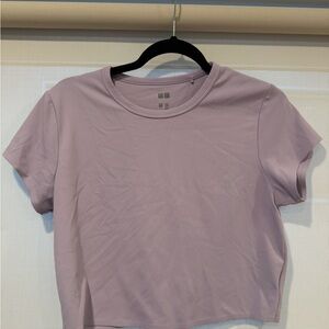 Uniqlo Lavender Crop Workout Tee